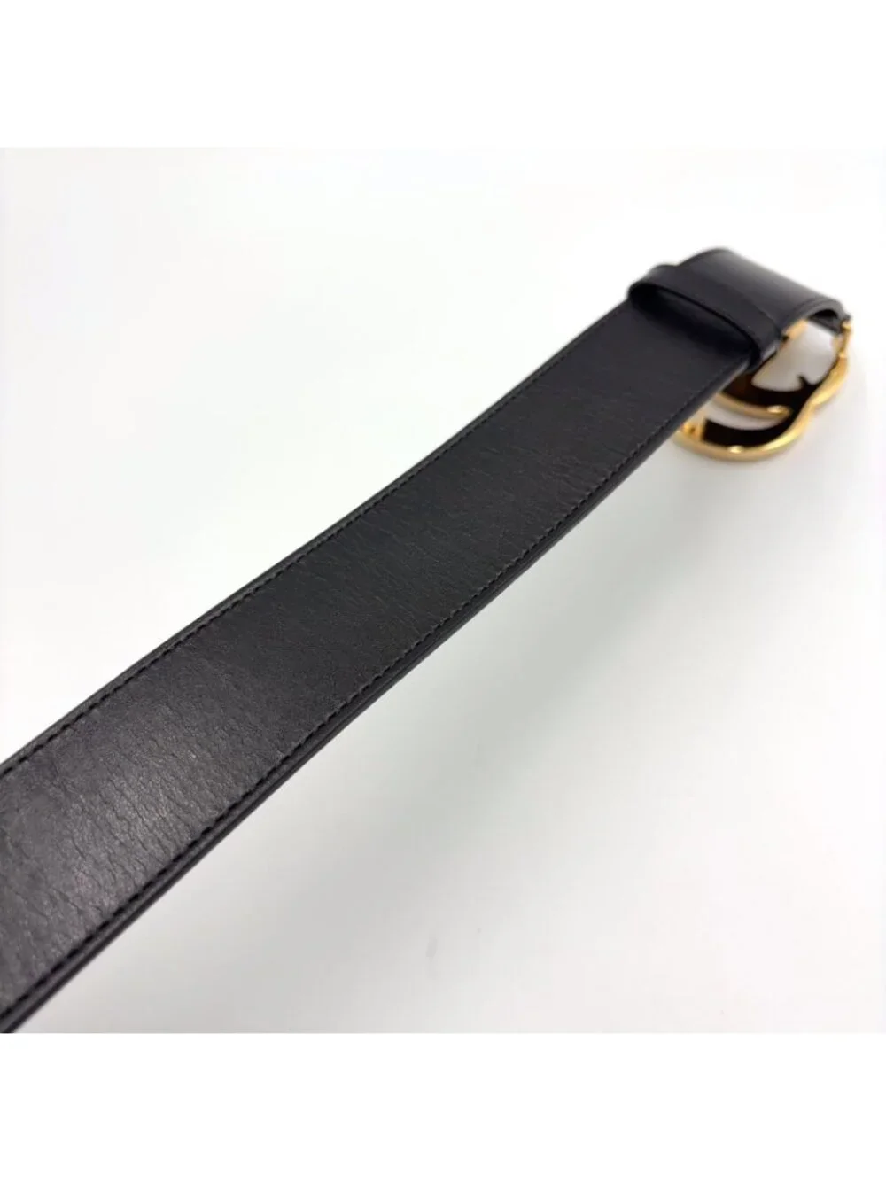 Gucci GG Marmont Leather Black Belt Gold